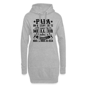 Papa, wir haben versucht, dir das beste Geschenk zu finden - Hoodie-Kleid - Grau meliert - Vorne