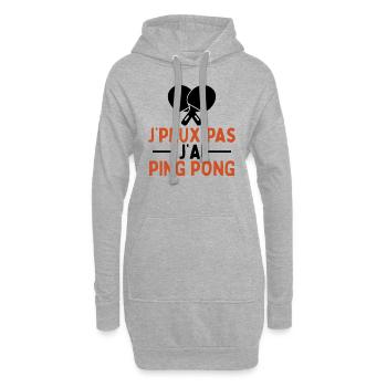 Je Peux Pas J'ai Ping Pong - Sweat-shirt à capuche long Femme - gris chiné - Devant