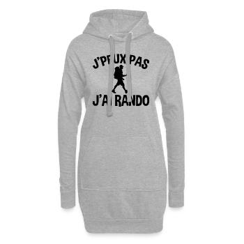 Je Peux Pas J'ai Rando - Sweat-shirt à capuche long Femme - gris chiné - Devant