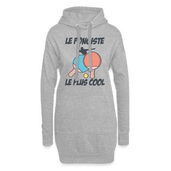 Le Pongiste Le Plus Cool - Sweat-shirt à capuche long Femme - gris chiné - Devant