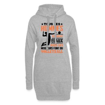 Les Meilleurs Hommes Font Du Volleyball - Sweat-shirt à capuche long Femme - gris chiné - Devant