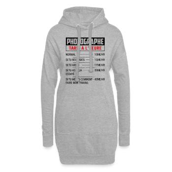 Tarif Horaire D'un Photographe - Sweat-shirt à capuche long Femme - gris chiné - Devant