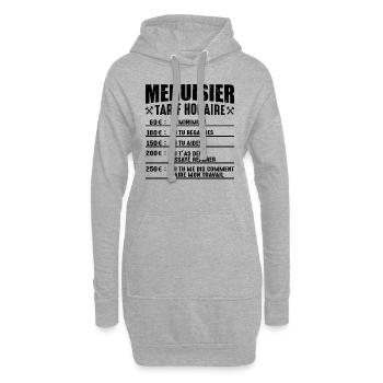 Le Tarif Horaire D'un Menuisier - Sweat-shirt à capuche long Femme - gris chiné - Devant