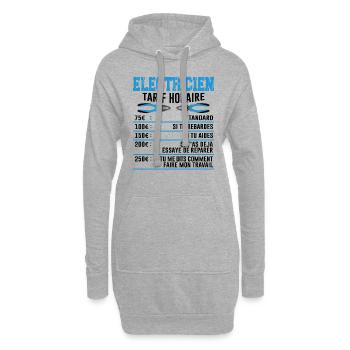 Le Tarif Horaire D'un Électricien - Sweat-shirt à capuche long Femme - gris chiné - Devant