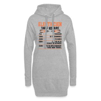 Le Tarif Horaire D'un Électricien - Sweat-shirt à capuche long Femme - gris chiné - Devant