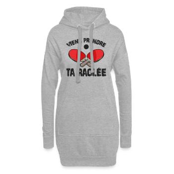 Viens Prendre Ta Raclée - Sweat-shirt à capuche long Femme - gris chiné - Devant