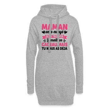 Maman Anniversaire Cadeau Fête Des Mères Noël Mama - Sweat-shirt à capuche long Femme - gris chiné - Devant