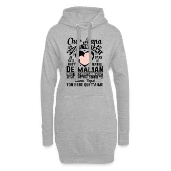 Naissance Enceinte Humour Idée Cadeau Papa Amour - Sweat-shirt à capuche long Femme - gris chiné - Devant
