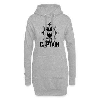 Appelez-moi Capitaine Bateau Voilier Mer Cadeau - Sweat-shirt à capuche long Femme - gris chiné - Devant