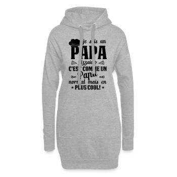 Pizza Cuisinier Restaurant Papa Italie Pizzeria - Sweat-shirt à capuche long Femme - gris chiné - Devant