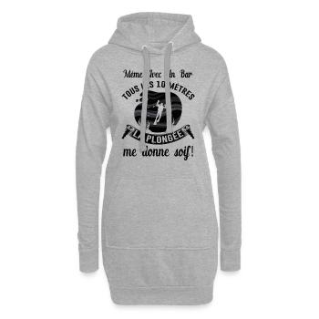 Plongée Sous Marine Mer Idée Cadeau Plongeur Océan - Sweat-shirt à capuche long Femme - gris chiné - Devant