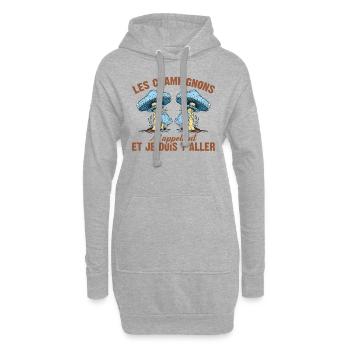 Champignon Forêt Idée Cadeau Nature Automne Hobby - Sweat-shirt à capuche long Femme - gris chiné - Devant