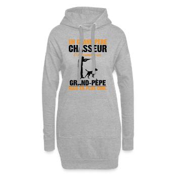 Grand-père Chasseur Anniversaire Cadeau Cool Noël - Sweat-shirt à capuche long Femme - gris chiné - Devant