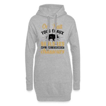 Les Meilleurs Deviennent Chasseurs Chasser Cadeau - Sweat-shirt à capuche long Femme - gris chiné - Devant