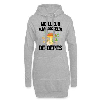 Meilleur Ramasseur De Cèpes Champignon Cadeau Cèpe - Sweat-shirt à capuche long Femme - gris chiné - Devant