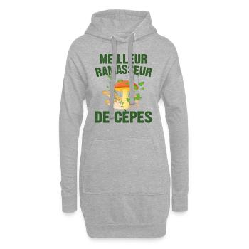 Meilleur Ramasseur De Cèpes Champignon Cadeau Cèpe - Sweat-shirt à capuche long Femme - gris chiné - Devant