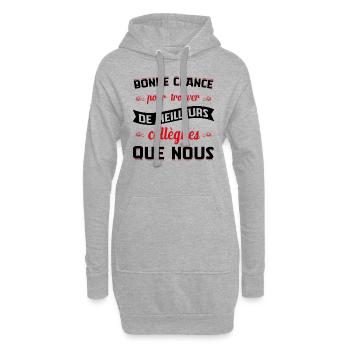 Job Travail Bureau Humour Idée Cadeau Retraite Ami - Sweat-shirt à capuche long Femme - gris chiné - Devant