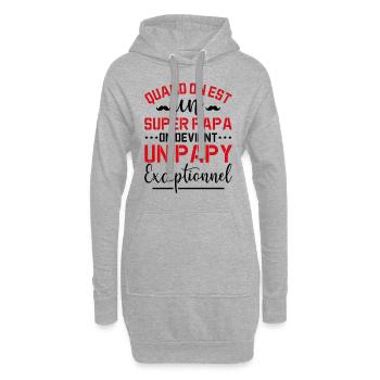Papy Exceptionnel Papa Fête Des Pères Anniversaire - Sweat-shirt à capuche long Femme - gris chiné - Devant