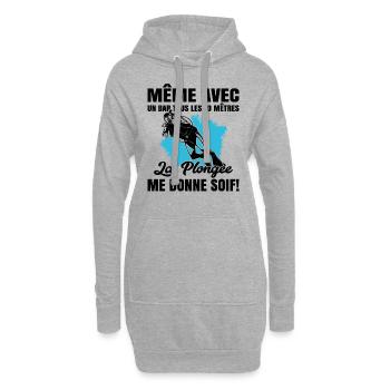 La Plongée Me Donne Soif Mer Cadeau Plongeur Apnée - Sweat-shirt à capuche long Femme - gris chiné - Devant