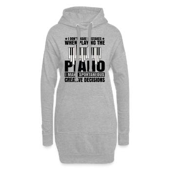 Musique Piano Instrument De Musique Idée Cadeau Dj - Sweat-shirt à capuche long Femme - gris chiné - Devant