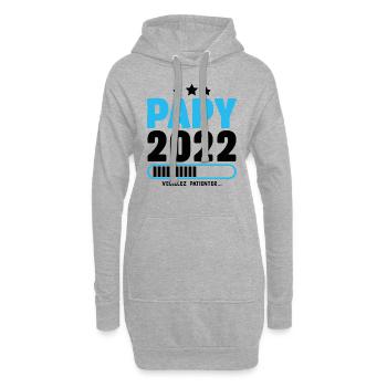 Papy 2022 Idée Cadeau Fête Des Pères Cool Annonce - Sweat-shirt à capuche long Femme - gris chiné - Devant