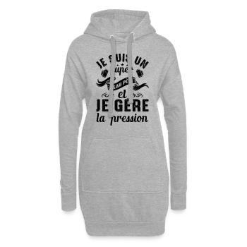 Super Beau-père Papa Idée Cadeau Fête Des Pères - Sweat-shirt à capuche long Femme - gris chiné - Devant