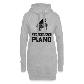 Je Peux Pas J'ai Piano Idée Cadeau Anniversaire - Sweat-shirt à capuche long Femme - gris chiné - Devant