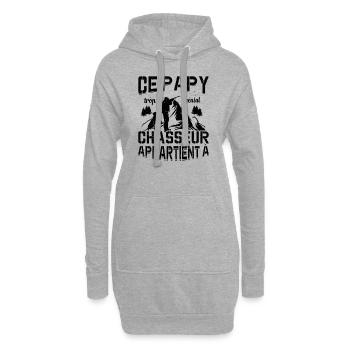 Ce Papy Trop Génial Chasseur Appartient À [NOM] - Sweat-shirt à capuche long Femme - gris chiné - Devant