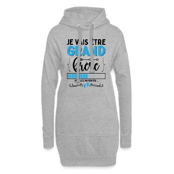 Big Bro Cadeau Futur Grand-frère Annonce Grossesse - Sweat-shirt à capuche long Femme - gris chiné - Devant