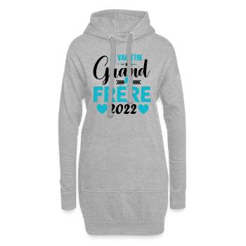 Grand-frère 2022 Idée Cadeau De Grossesse Big Bro - Sweat-shirt à capuche long Femme - gris chiné - Devant