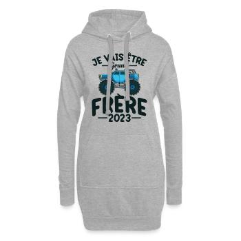 Je Vais Être Grand Frère 2023 Idée Cadeau Amour - Sweat-shirt à capuche long Femme - gris chiné - Devant