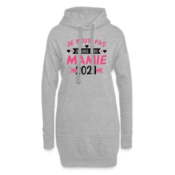 Mamie 2024 Cadeau Enceinte Maman Anniversaire Cool - Sweat-shirt à capuche long Femme - gris chiné - Devant