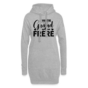 Grand Frère Idée Cadeau Big Bro Amour Grossesse - Sweat-shirt à capuche long Femme - gris chiné - Devant