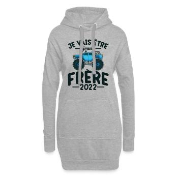 Idée Cadeau Frères Et Sœurs Grossesse Frère 2022 - Sweat-shirt à capuche long Femme - gris chiné - Devant