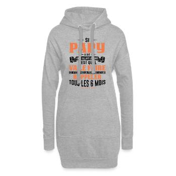 Idée Cadeau Anniversaire Papy Fête Des Pères Cool - Sweat-shirt à capuche long Femme - gris chiné - Devant