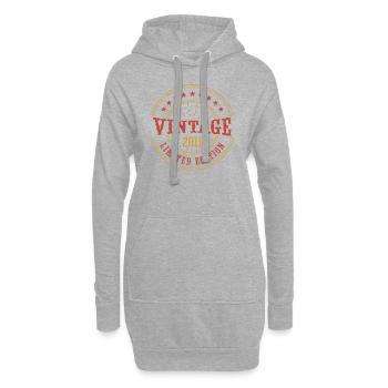 Vintage 2011 Vintage Jubiläum Geschenkidee 2011 - Hoodie-Kleid - Grau meliert - Vorne