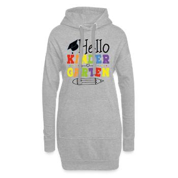 Bonjour L'école Maternelle - Sweat-shirt à capuche long Femme - gris chiné - Devant