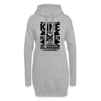 Je Suis Kiné Pas Magicien - Sweat-shirt à capuche long Femme - gris chiné - Devant