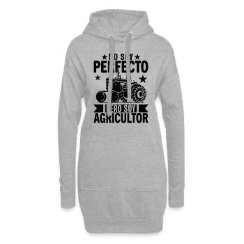 Ich bin nicht perfekt, aber ich bin ein Bauer - Hoodie-Kleid - Grau meliert - Vorne