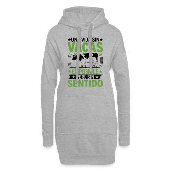 Cadeau De Vache Drôle - Sweat-shirt à capuche long Femme - gris chiné - Devant