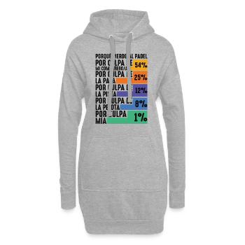 Padel Fun Player Pourquoi Je Perds Au Padel - Sweat-shirt à capuche long Femme - gris chiné - Devant