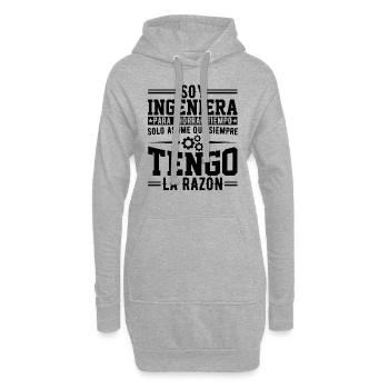 Je Suis Un Ingénieur J'ai Toujours Raison - Sweat-shirt à capuche long Femme - gris chiné - Devant