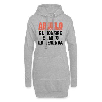 Papou l'homme le mythe la légende cadeau - Sweat-shirt à capuche long Femme - gris chiné - Devant