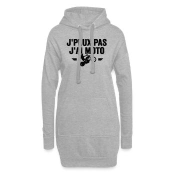 Je Peux Pas J'ai Moto Humour Cadeau Anniversaire - Sweat-shirt à capuche long Femme - gris chiné - Devant