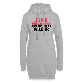 Je Ne Vieillis Pas Je Prends De La Valeur - Sweat-shirt à capuche long Femme - gris chiné - Devant