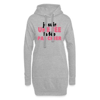 Je Suis Une Fée La Fée Pas Chier - Sweat-shirt à capuche long Femme - gris chiné - Devant