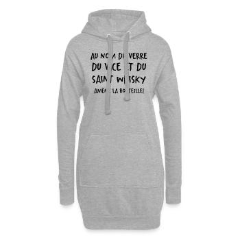 Au Nom Du Verre Du Vice Et Du Saint Whisky - Sweat-shirt à capuche long Femme - gris chiné - Devant