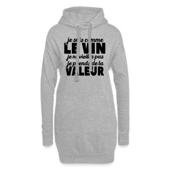 Je Suis Comme Le Vin - Sweat-shirt à capuche long Femme - gris chiné - Devant