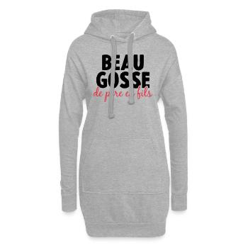 Beau Gosse De Père En Fils - Sweat-shirt à capuche long Femme - gris chiné - Devant