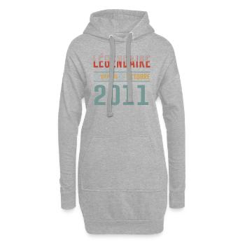 Légendaire Depuis Octobre 2011 Anniversaire - Sweat-shirt à capuche long Femme - gris chiné - Devant